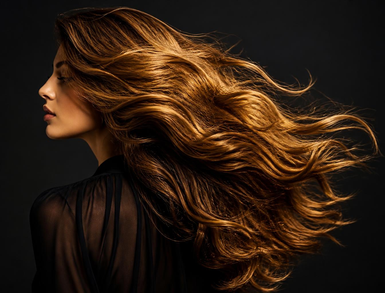 Vrouw met vol golvend haar, gestyled bij Kapsalon Maher